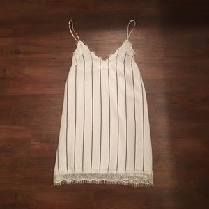 White striped slip dress